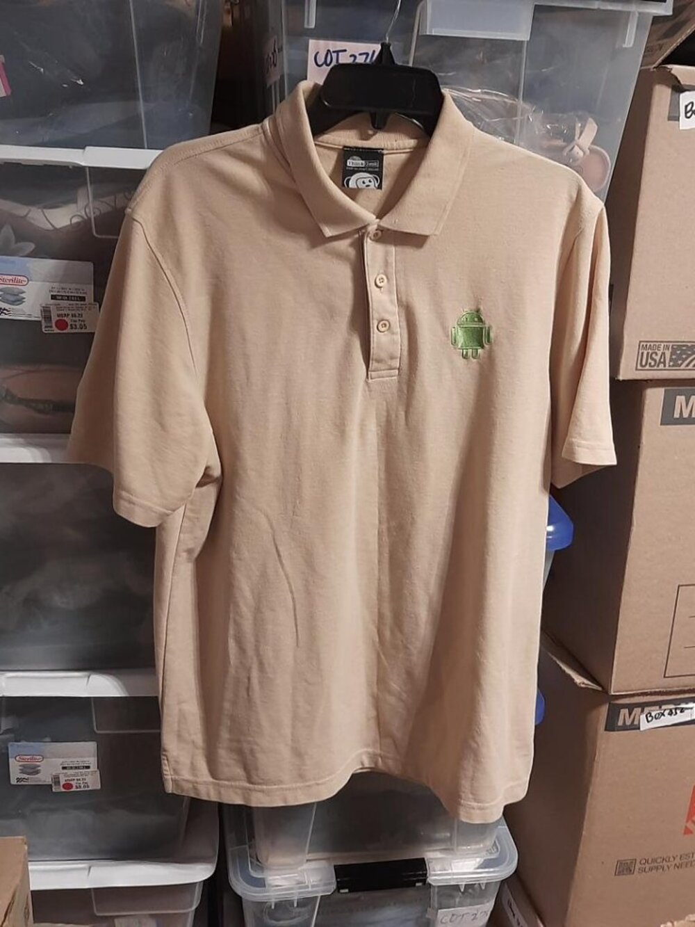 Android Polo T Shirt Squishables Plush Toys Cream Size M